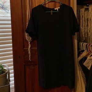 short sleeve navy blue dress